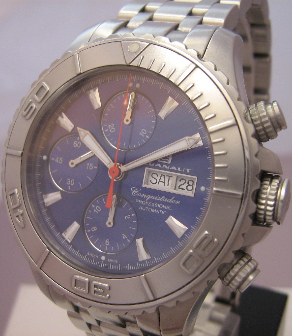 Oceanaut Conquistador Chronograph, Blue Dial, Stainless Steel Bracelet