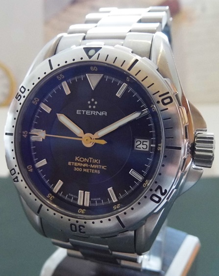 Eterna Kontiki 300M Diver, Black Dial, Bracelet