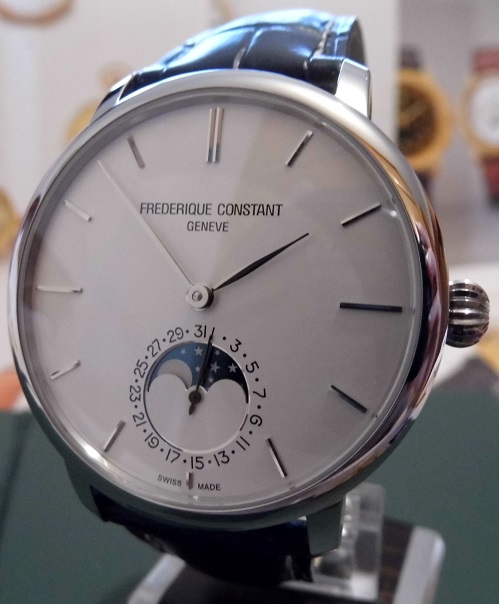 Frederique Constant Slimline Moonphase, White dial, strap & braclelet
