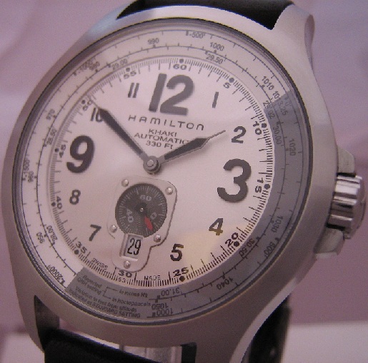 Hamilton Khaki QNE Automatic, Silver Dial With Leather Strap