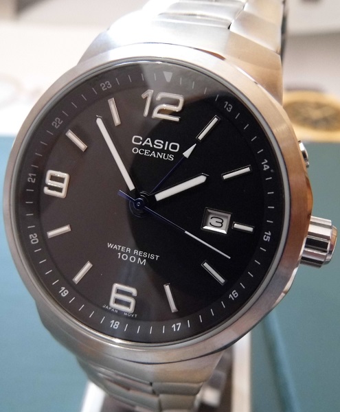 Casio Oceanus, Black Dial, Stainless Steel Bracelet