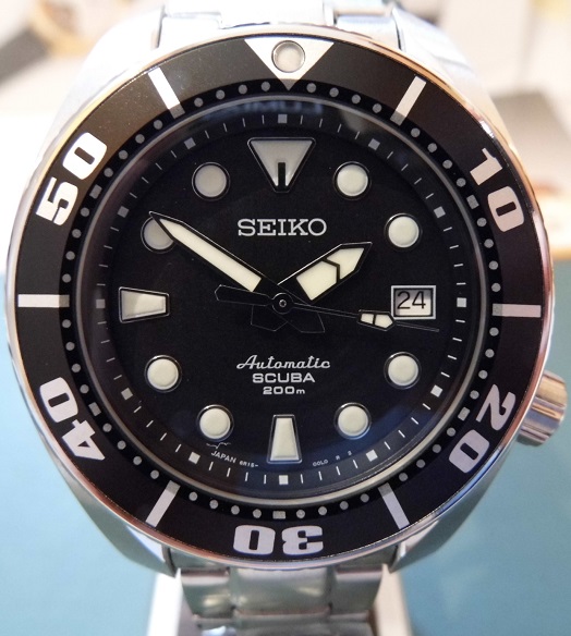 Seiko Scuba Prospex Sumo, Black Dial, Steel Bracelet