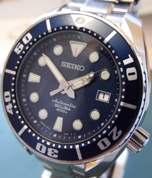 Seiko Scuba Prospex Sumo, Blue Dial, Steel Bracelet