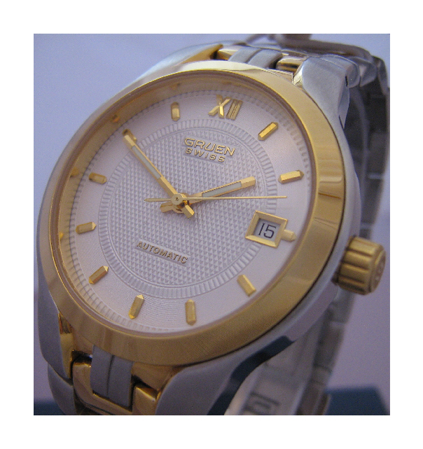 Gruen Swiss Automatic Watch, Gold & Stainless Steel Case And Bracelet