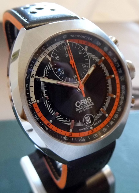 Oris Chronoris, Black Dial With Black Leather Strap