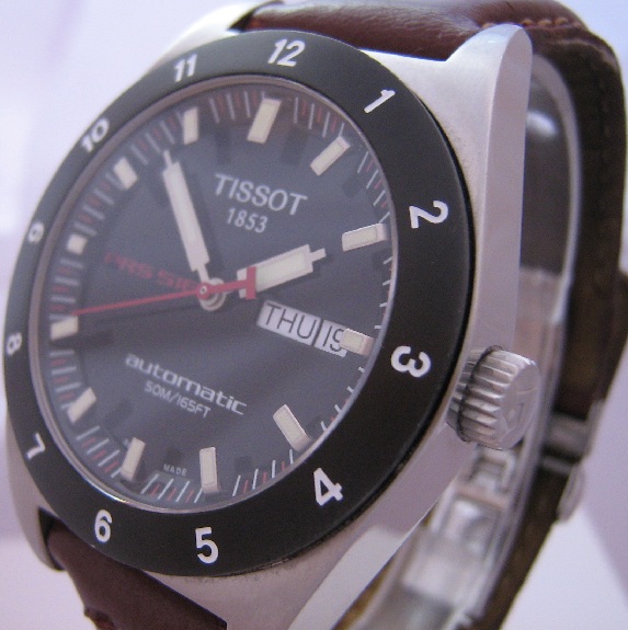 Tissot PRS 516 Automatic, Black Dial With Leather Strap