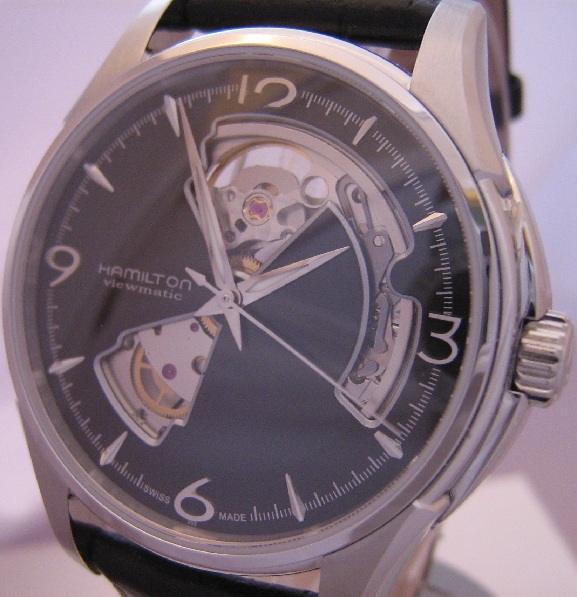 Hamilton Jazzmaster Open Heart Automatic, Black Dial, Leather Strap