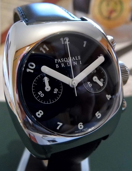 Pasquale Bruni Uomo Automatic Chronograph, Black Dial, Leather Strap