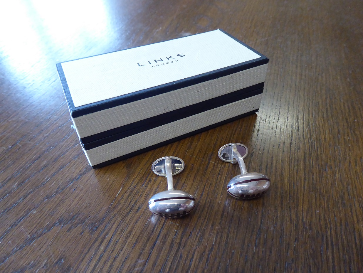 Links Of London Sterling Silver Rugby Ball Cufflinks