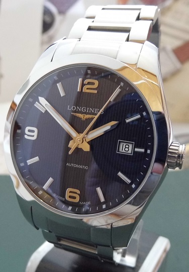 Longines Conquest Classic, Black Dial, Bracelet