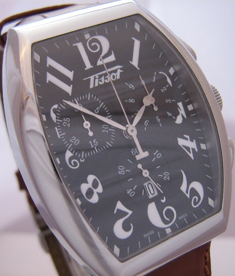 Tissot Porto Chronograph, Black Dial With Leather Strap