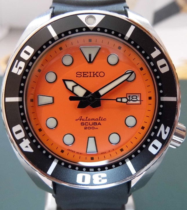 Seiko Scuba Prospex Sumo, Orange Dial, Rubber