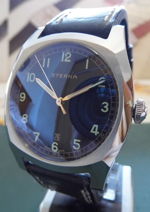 Eterna Heritage Military 1939, Black Dial, Leather Strap