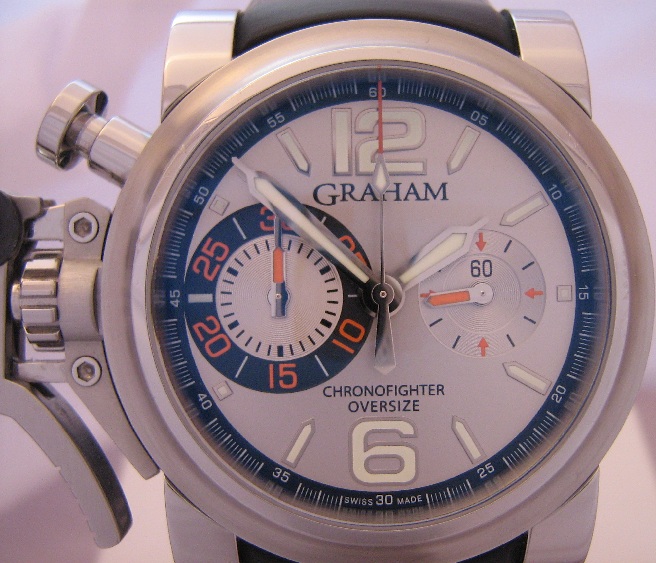 Graham Chronofighter Oversize Ranger, Silver Dial, Rubber Strap