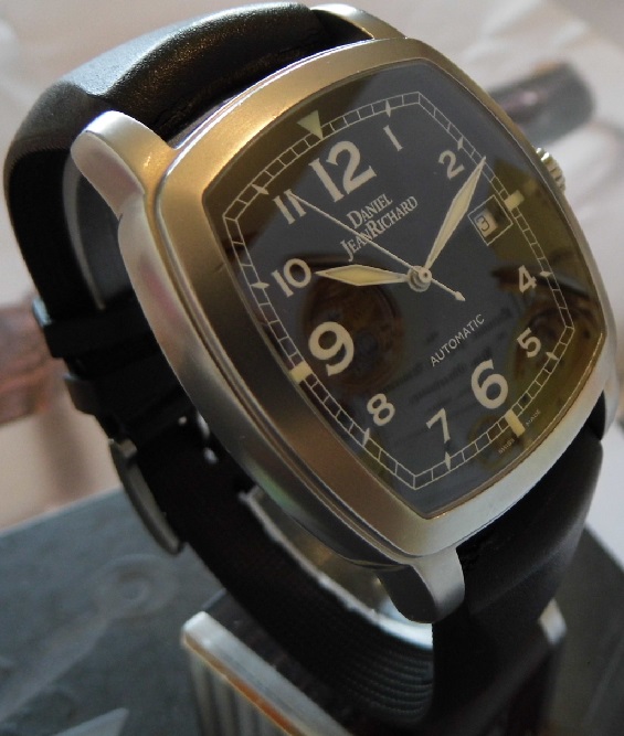 Daniel JeanRichard TV Screen, Black Dial, Rubber Strap