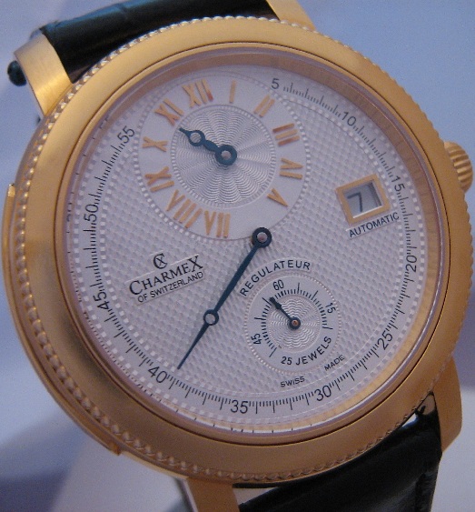 Charmex Jubile Regulateur, Silver Dial With Leather Strap