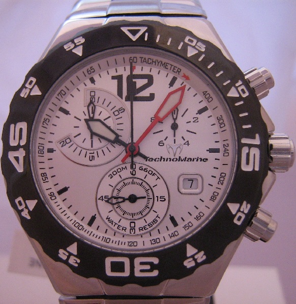 Technomarine Magnum Moonsun TMY, Silver Dial With Steel Bracelet