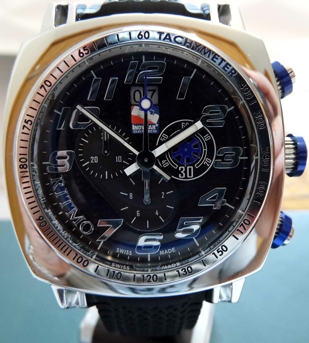 Ritmo Mvndo Indy Car Chronograph, Black Dial, Rubber Strap