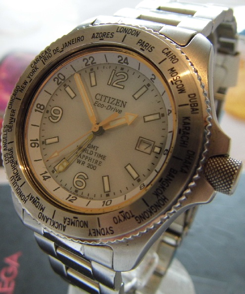 Citizen Eco Drive Promaster GMT, Silver Dial, Bracelet