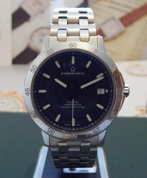 Eterna Kontiki Sport Chronometer, Black Dial, Bracelet