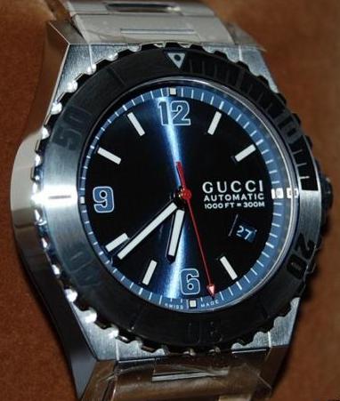 Gucci Pantheon Divers Watch, Blue Dial With Stainless Steel Bracelet