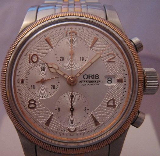 Oris Big Crown Chronograph, Silver Guilloche Dial, Steel Bracelet