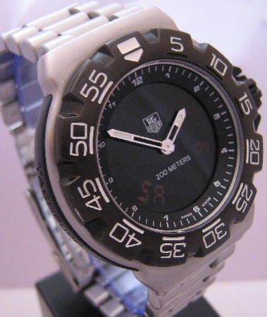 Tag Heuer F1 Chronotimer, Black Dial, Steel Bracelet