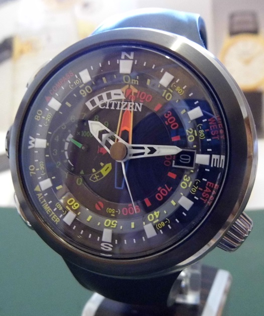 Citizen Cirrus Altichron, Black Dial, Black Rubber Strap