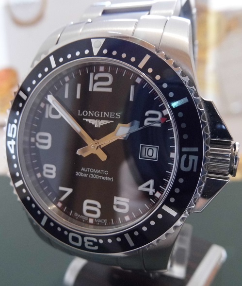 Longines Hydroconquest Automatic, Black Dial, Steel Bracelet