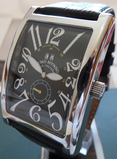 Ritmo Mvndo Gran Data, Black Dial, Leather Strap