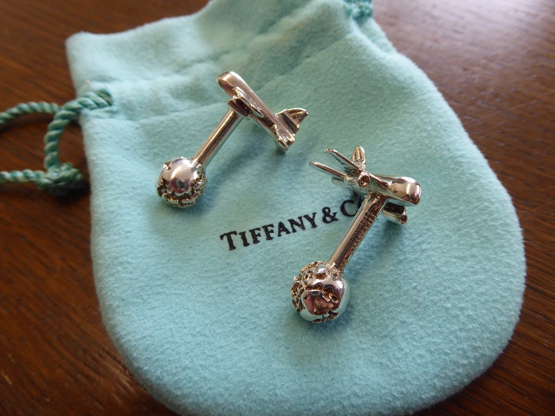 Tiffany & Co Aeroplane & Globe Sterling Silver Cufflinks