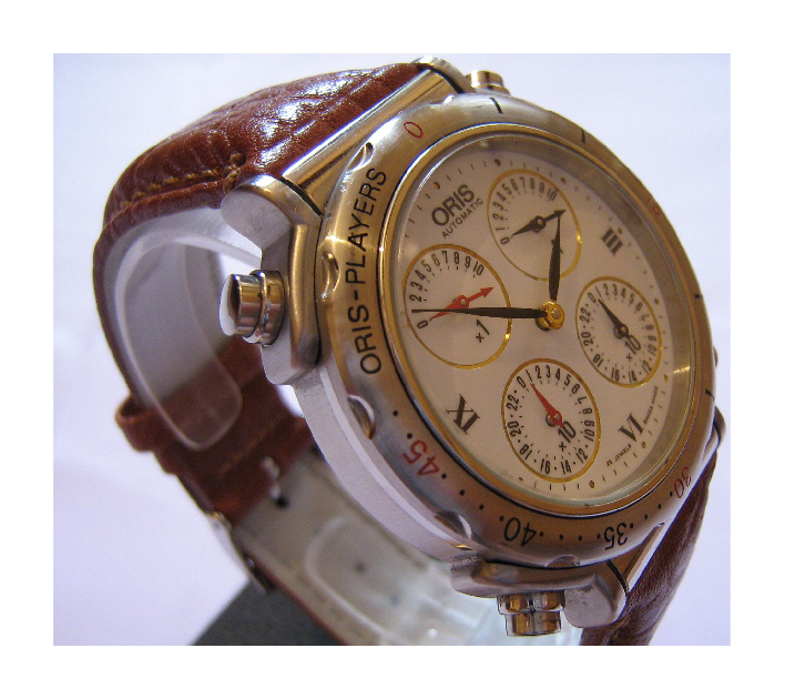 Oris Automatic Players Watch, White Dial With Leather Strap