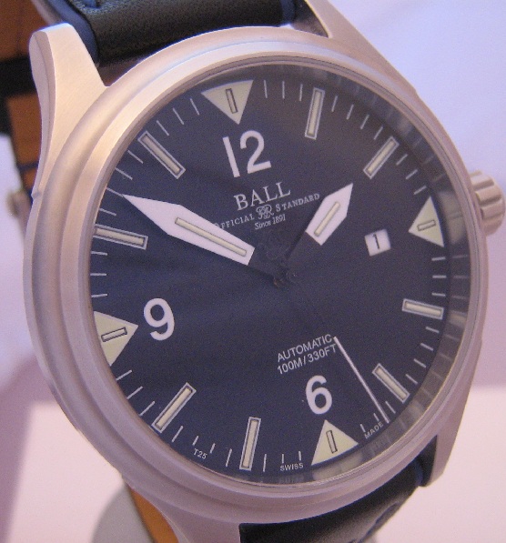 Ball Fireman II, Black Dial With Black Leather Strap