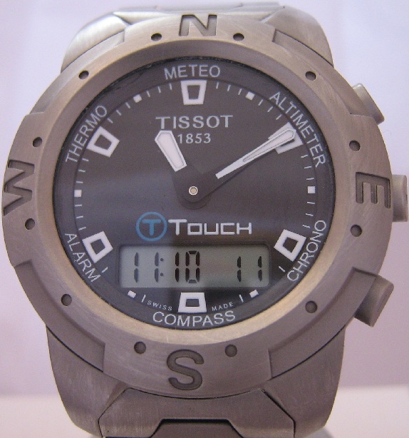 Tissot T Touch Titanium, Black Dial With Titanium Bracelet