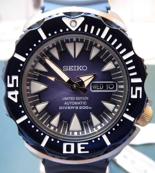 Seiko Blue Monster Ltd Edition, Blue Dial, Rubber Strap