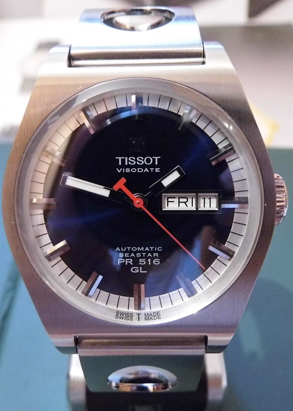 Tissot Heritage PR 516 Auto, Blue Dial, Steel Bracelet