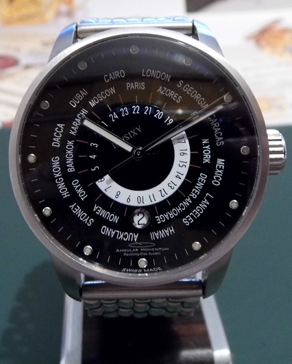 Angular Momentum Axis VII Globe, Black Dial, Bracelet