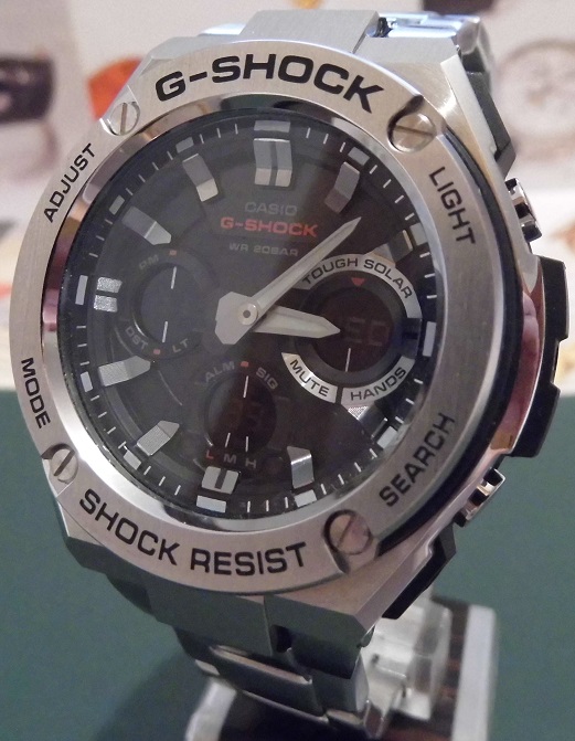 Casio G Shock GST-S110D, Black Dial, Bracelet