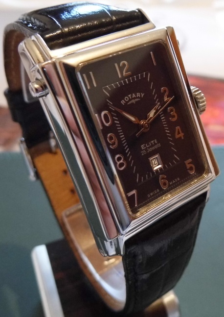 Rotary Elite Hinged Automatic, Blue Dial, Leather Strap