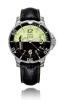 Buto Diver Automatic Watch, Black/Green Dial With Leather Strap