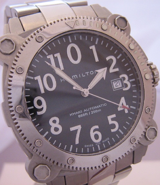 Hamilton Below Zero Automatic, Black Dial, Steel Bracelet