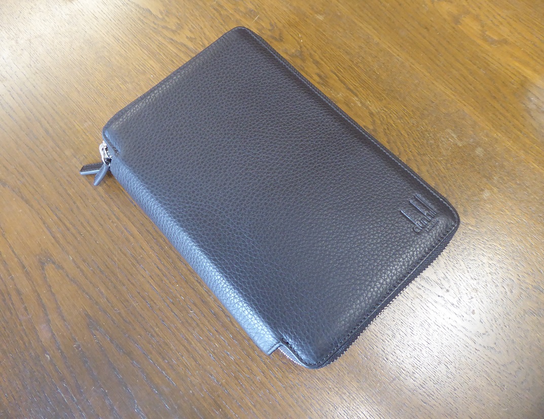 An Alfred Dunhill Brown Cowhide Double Zip Organiser