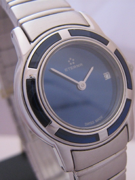 Eterna Galaxis Ladies, Blue Dial, Stainless Steel Bracelet