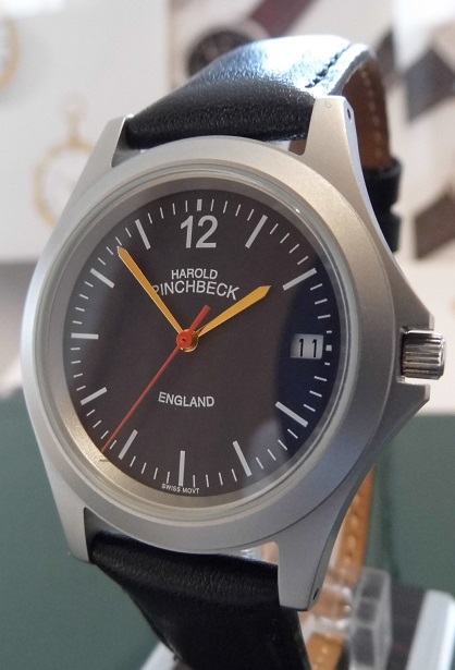 Harold Pinchbeck William Quartz, Blue Dial, Leather Strap