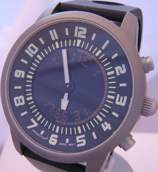 Momentum F3 Chronologic, Black Dial With Rubber Strap