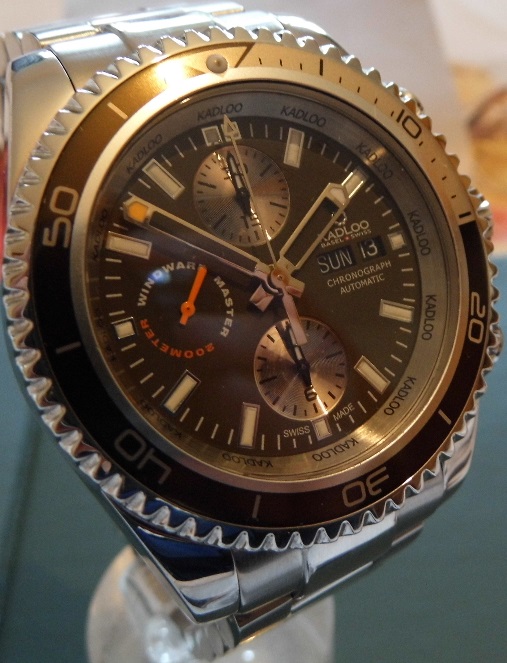 Kadloo Windward Master Chronograph, Brown Dial, Steel Bracelet