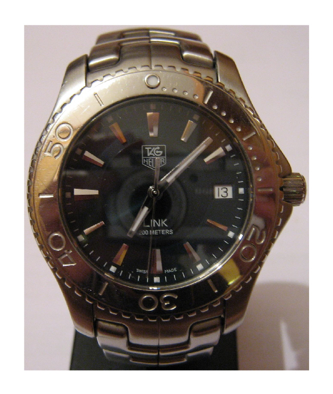 Used Tag Heuer Link Quartz Watch, Blue Dial With Steel Bracelet