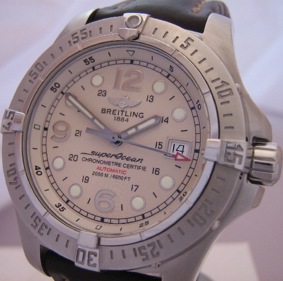 Breitling SuperOcean Steelfish, Silver Dial With Leather Strap