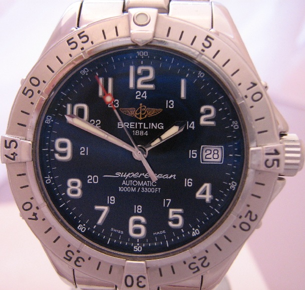 Breitling Superocean Automatic, Black Dial, Stainless Steel Bracelet