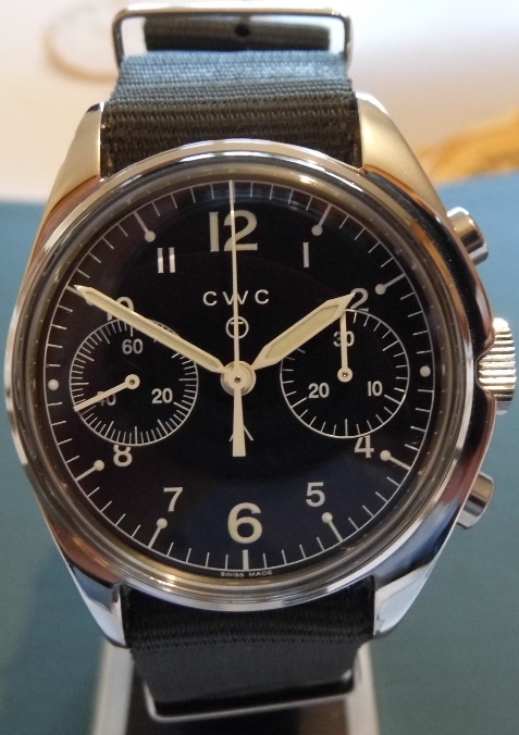 CWC 1970s Remake Mechanical Chronograph, Black Dial